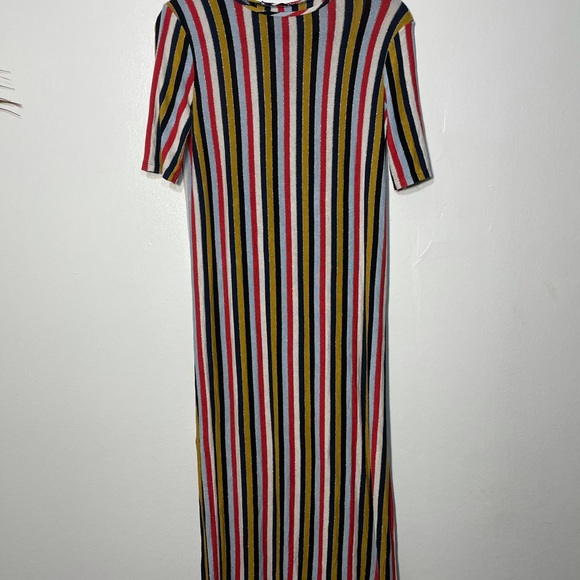 Zara Shiny Multi Colored Striped Dress - Picture 7 of 7